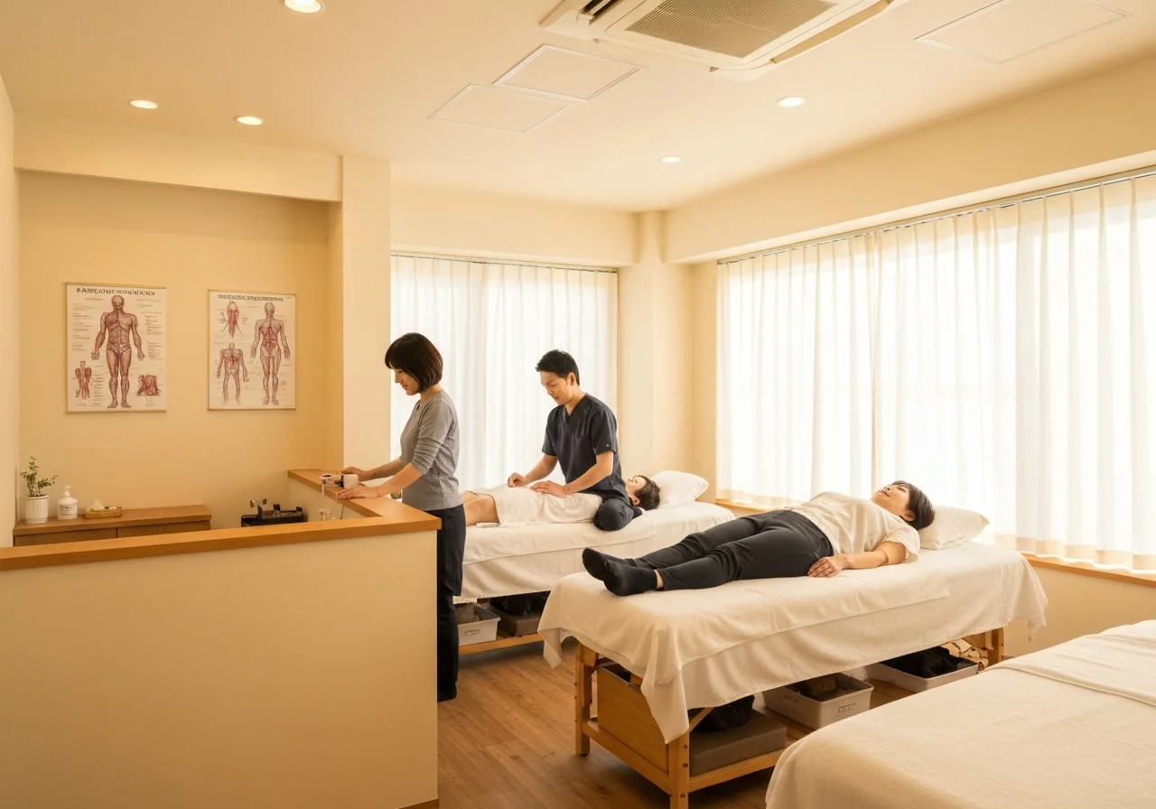 Interior photo of a neatly arranged treatment bed with white towels