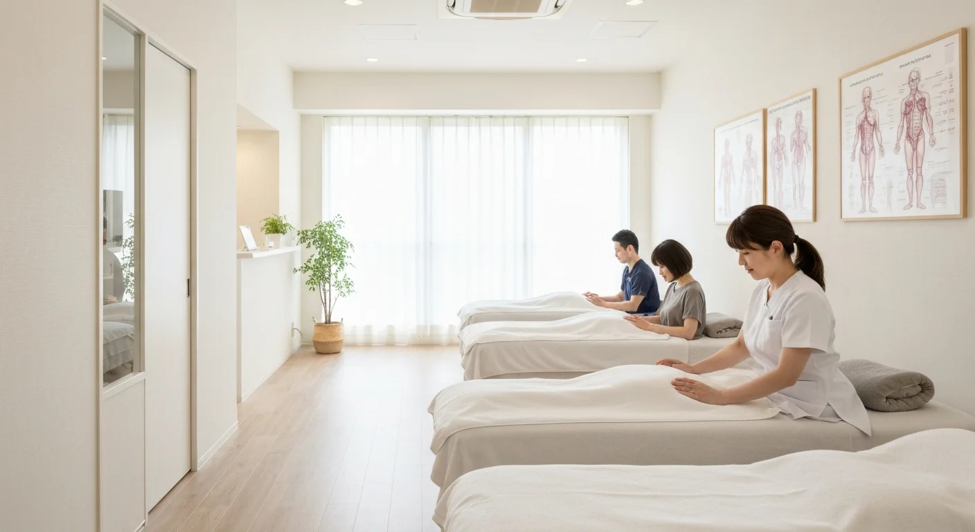 Tall interior photo showing the corridor leading to the treatment bed and the calm atmosphere of the clinic